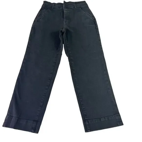 Everlane Jeans Women's Size 2 Black Cropped High Waist Straight Organic Cotton - Picture 2 of 13